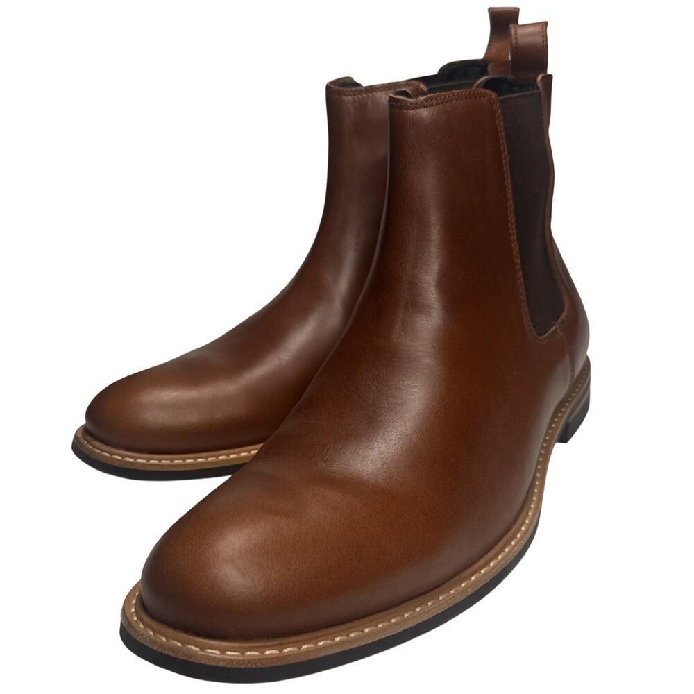 Nisolo All-Weather Chelsea Boots Men’s 13 Brandy Brown Leather Pull-On NEW